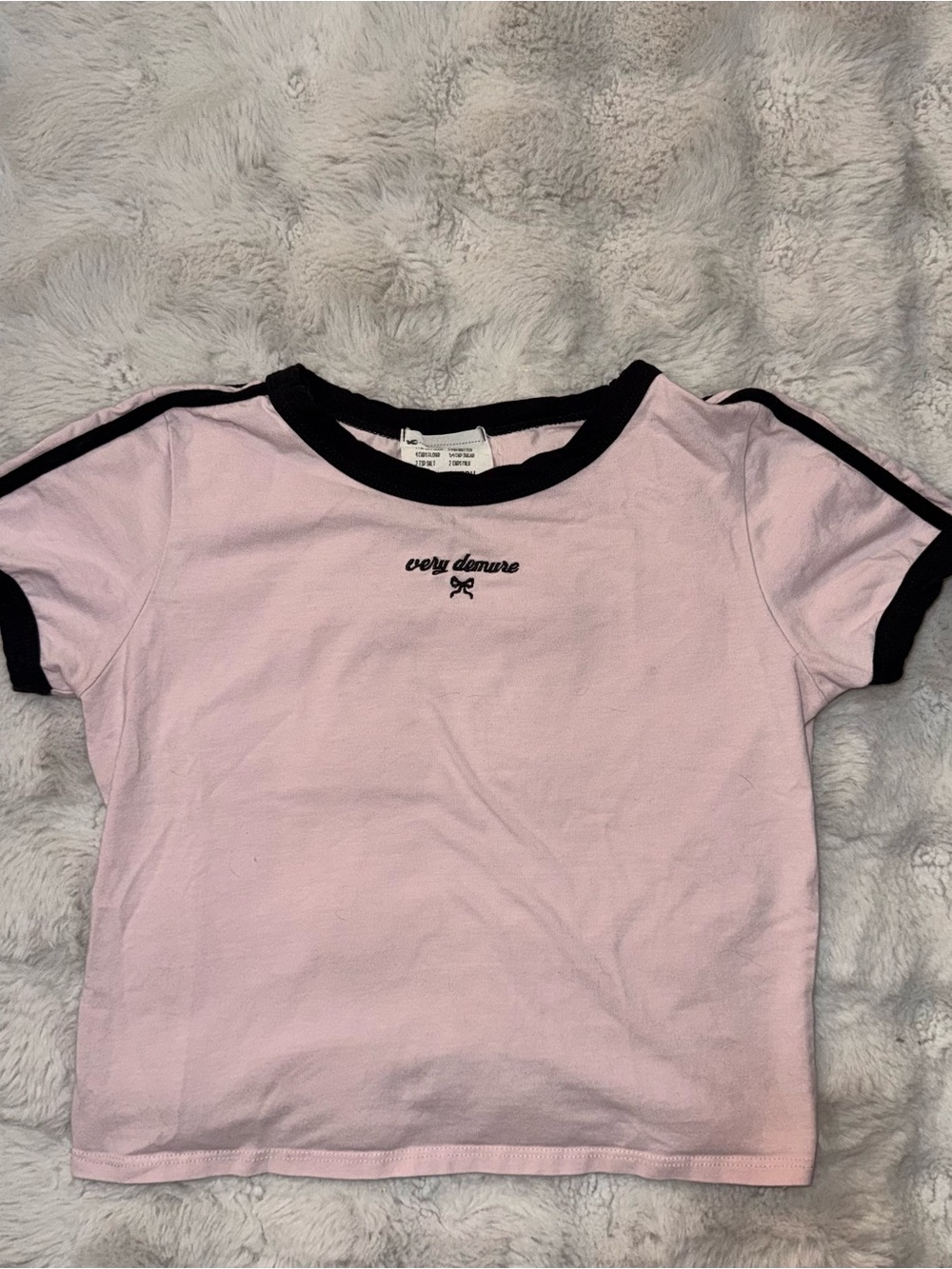 Very Demure Pink Ringer Baby Tee